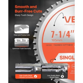 VEVOR Λεπίδα Δισκοπρίονου 185 mm, 48 Οδόντες, Άξονας 15.875 mm για ... VEVOR Λεπίδα Δισκοπρίονου 185 mm, 48 Οδόντες, Άξονας 15.875 mm για ...
