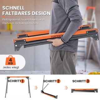 Costway 2 x πριονόβολοι, πτυσσόμενοι, ικριώματα εργασίας, ανθεκτικά...