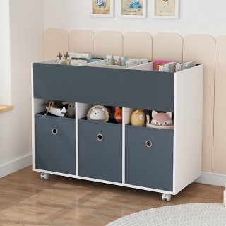 Shally Dogan  Ράφι για Παιδιά με 3 Υφασμάτινα Συρτάρια Βιβλιοθήκη μ...