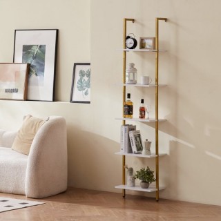 VEVOR Ράφι Βιομηχανικού Στυλ 5 Επιπέδων 39.6x30cm Τοίχου Χρυσό Λευ... VEVOR Ράφι Βιομηχανικού Στυλ 5 Επιπέδων 39.6x30cm Τοίχου Χρυσό Λευ...