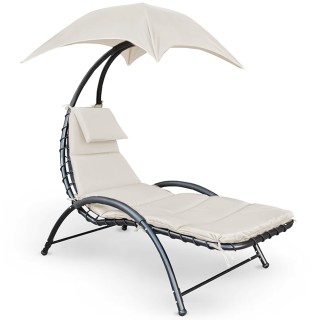 BAKAJI Ξαπλώστρα Παραλίας με Ομπρέλα Αιώρα Κήπου Ατσάλι Μπεζ 02842178 BAKAJI Ξαπλώστρα Παραλίας με Ομπρέλα Αιώρα Κήπου Ατσάλι Μπεζ 02842178