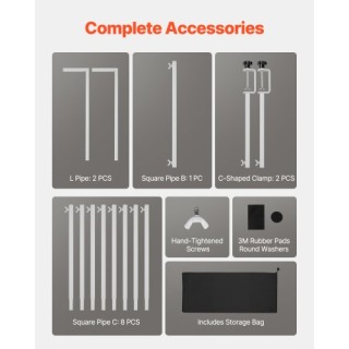 VEVOR Ρυθμιζόμενη Βάση Ράβδου με Σφιγκτήρες για Πάρτι 28-98 ίντσες ...