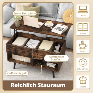 Costway Ρυθμιζόμενος Καναπές Τραπεζάκι με Ανερχόμενη Επιφάνεια και ...