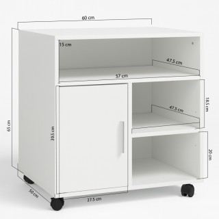 BAKAJI Κινητό Έπιπλο Εκτυπωτή με Πόρτα και Ράφια Πολυχρηστικό Έπιπλ...