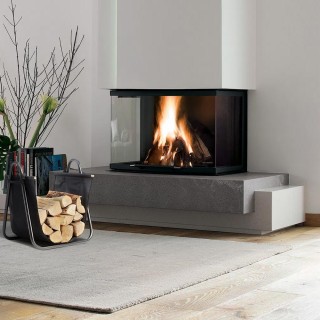 BAKAJI  Μεταλλική βάση για ξύλα με υφασμάτινο καλάθι για ξύλα τζακι...