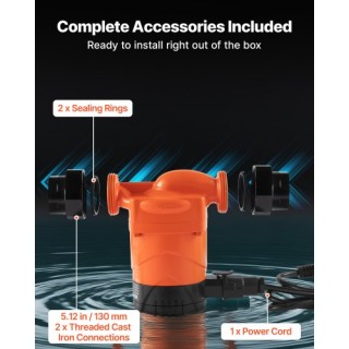 VEVOR Αντλία Κυκλοφορίας Υψηλής Απόδοσης LPS25-6BP/130 για Συστήματ...