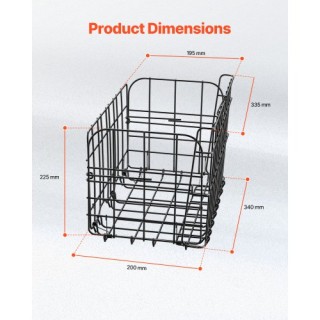 VEVOR Πίσω Πτυσσόμενο Καλάθι Ποδηλάτου με Αδιάβροχο Κάλυμμα CKHXJSS...