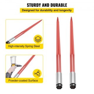 Ζεύγος Δοκών Σανό VEVOR 43 με Ικανότητα 3000 lbs για Τρακτέρ/Φορτωτ...