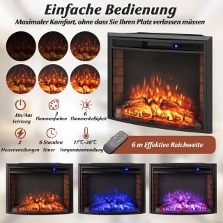 Costway Ηλεκτρικό Τζάκι 1500W με Θέρμανση και Τηλεχειριστήριο και Π...