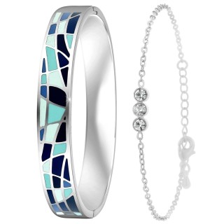 Σετ 2 Βραχιόλια διακοσμημένο με Κρύσταλλα Swarovski και ρητίνης με ...