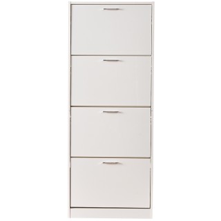 BAKAJI  Ντουλάπα παπουτσιών 4 φύλλων με ράφια διπλού βάθους, λευκό ...