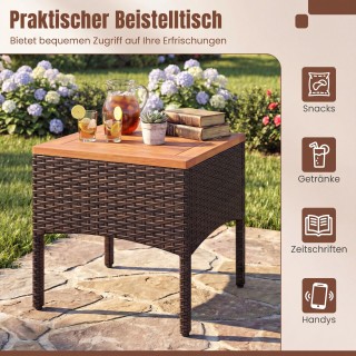 Costway Σετ καθιστικού 3 τεμαχίων από ρατάν με 2 πολυθρόνες, 1 βοηθ...