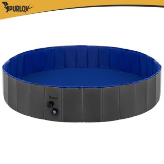 Purlov Πισίνα σκύλου αναδιπλούμενη PURLOV 160x30 εκ. 600 L μπλε/γκρ...