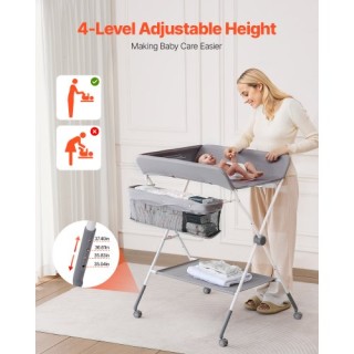 VEVOR Πτυσσόμενος Σταθμός Αλλαγής Πάνας με Πλαϊνό Καλάθι & Ρόδες Γκ... VEVOR Πτυσσόμενος Σταθμός Αλλαγής Πάνας με Πλαϊνό Καλάθι & Ρόδες Γκ...