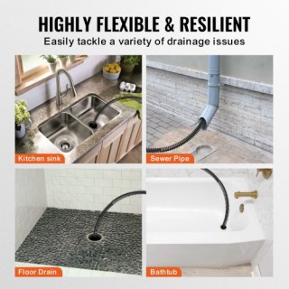 Καλώδιο Καθαρισμού Αποχέτευσης VEVOR 20m x 16mm & 7 Κόφτες για Σωλή... Καλώδιο Καθαρισμού Αποχέτευσης VEVOR 20m x 16mm & 7 Κόφτες για Σωλή...