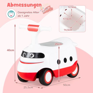 Costway Λευκό Παιδικό Ποδήλατο Περπατήματος με Κλάξον & Χώρο Αποθήκ...