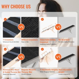 Ράμπα Σκύλου VEVOR, Πτυσσόμενη Ξύλινη Ράμπα για Κατοικίδια, Ρυθμιζό... Ράμπα Σκύλου VEVOR, Πτυσσόμενη Ξύλινη Ράμπα για Κατοικίδια, Ρυθμιζό...