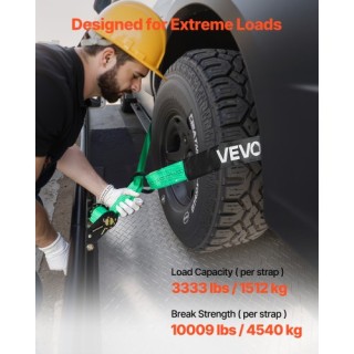 VEVOR Σετ Δεσίματος Τροχών με Αντοχή 4540 kg και Φορτίο Εργασίας 15...