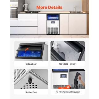 VEVOR Επαγγελματική Παγομηχανή Ελεύθερης Τοποθέτησης 100lbs/24H 45 ...