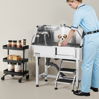 VEVOR Μπανιέρα Καλλωπισμού Σκύλων με Σκάλες και Ντους BXGCWYG34CZJF...