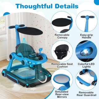 Costway Περπατούρα Μωρού 7 σε 1 Πτυσσόμενη με Σκίαστρο, Ρυθμιζόμενο...