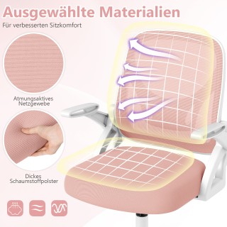 Costway Εργονομική Καρέκλα Γραφείου με Αναδιπλούμενα Μπράτσα και Λε...