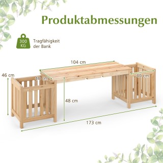 Costway Ξύλινος Κήπος: Πάγκος Διπλής Άνεσης με Ενσωματωμένες Γλάστ... Costway Ξύλινος Κήπος: Πάγκος Διπλής Άνεσης με Ενσωματωμένες Γλάστ...