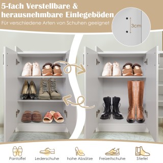 Costway Λευκή Παπουτσοθήκη 91 x 31,5 x 83 cm με Ρυθμιζόμενα Ράφια, ...