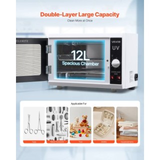 VEVOR Μηχάνημα Καθαρισμού Εργαλείων 12L Μεγάλης Χωρητικότητας με Κο...