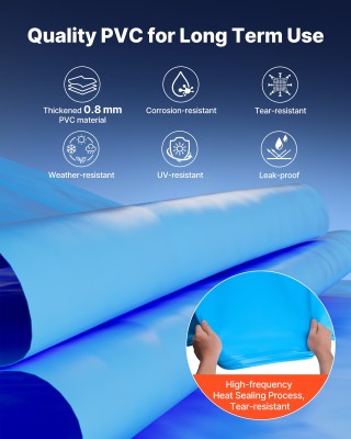 VEVOR Ελλειπτική Επένδυση Πισίνας UniBead 360 x 623 cm για Ύψος Τοί...