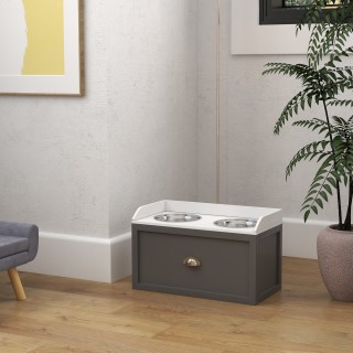 PawHut Ανυψωμένα Μπολ για Σκύλους από Ανοξείδωτο Ατσάλι και Ξύλο με...