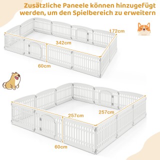 Costway Πτυσσόμενος Εκπαιδευτικός Χώρος Κουταβιών με 6 Πάνελ και Κλ...