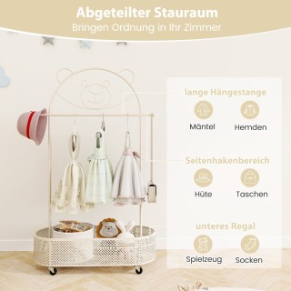 Costway Παιδική Κρεμάστρα Ρούχων με Ρυθμιζόμενο Ύψος και Σχέδιο Αρκ... Costway Παιδική Κρεμάστρα Ρούχων με Ρυθμιζόμενο Ύψος και Σχέδιο Αρκ...