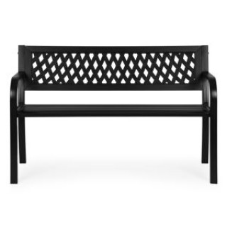 MULTIGARDEN Μεταλλικό παγκάκι κήπου με διάτρητη πλάτη 120x50 εκ. μα...