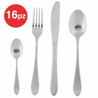 BAKAJI Σετ 16 Τεμαχίων Μαχαιροπήρουνα για 4 Άτομα από Ανοξείδωτο Ατ...