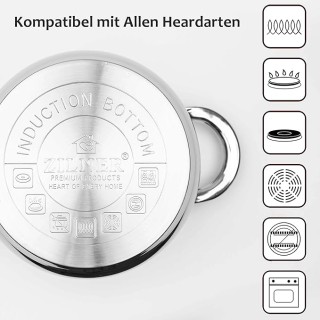 Σετ Μαγειρικά Σκεύη 12 τεμάχια από Ανοξείδωτο Ατσάλι ZL-8121 ZILNER