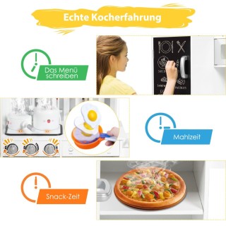 Costway  Στυλάτο Παιδικό Σετ Κουζίνας με Ρεαλιστικά Αξεσουάρ και Ήχ...