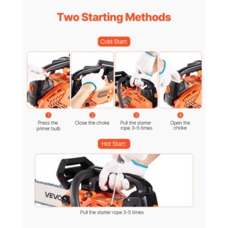 VEVOR Αλυσοπρίονο Βενζίνης 25cc 1.02 HP 12 ιντσών για Κοπή Ξύλου RQ... VEVOR Αλυσοπρίονο Βενζίνης 25cc 1.02 HP 12 ιντσών για Κοπή Ξύλου RQ...