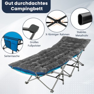 Costway Μαξιλάρι Ξαπλώστρας Γκρι με 4 Ιμάντες Στερέωσης  7 x 190 x ...