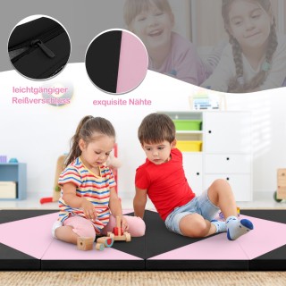 Costway Φορητός Διπλός Γυμναστικός Τάπητας 240x117x5cm Ροζ/Μαύρο FH... Costway Φορητός Διπλός Γυμναστικός Τάπητας 240x117x5cm Ροζ/Μαύρο FH...