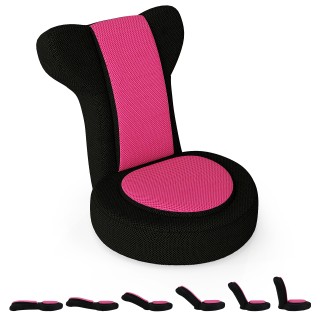 Costway Ροζ Πολυθρόνα Δαπέδου με Ρυθμιζόμενη Κεφαλή & Πλάτη - Επενδ...