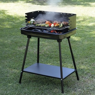 Galileo Ορθογώνιο μπάρμπεκιου από ανθρακοχάλυβα με αφαιρούμενη επιχ...