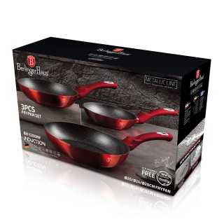 Berlinger Haus Σετ τηγανια 3 τεμ από Αλουμίνιο, Metallic Line Burgu...