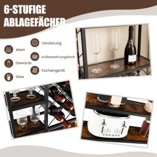 Costway Μεταλλική Οινοθήκη με Θέσεις για Ποτήρια (Χωρά 27 Μπουκάλια...