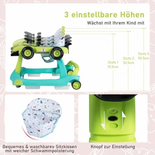 Costway Περπατούρα 4 σε 1 Αναδιπλούμενη με Ρυθμιζόμενο Ύψος έως 15 ...