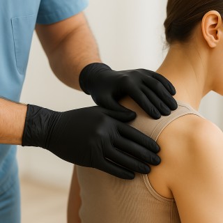 BAKAJI 1000 x Μίας Χρήσης Μαύρα Νιτριλίου Γάντια Χωρίς Πούδρα και Λ...