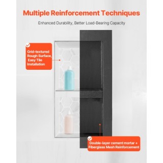 VEVOR Εντοιχισμένο Ράφι Μπάνιου Διπλής Χρήσης 40.6 x 81.3 cm SLLYBK... VEVOR Εντοιχισμένο Ράφι Μπάνιου Διπλής Χρήσης 40.6 x 81.3 cm SLLYBK...