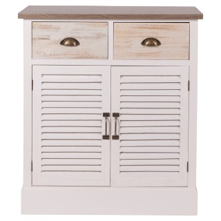 Galileo Ξύλινη συρταριέρα με 2 συρτάρια και 2 πόρτες 75x38x88 cm Gr...