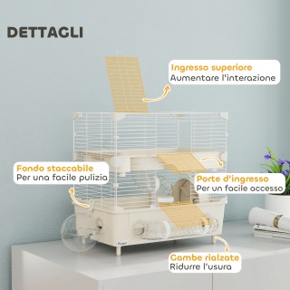 PawHut Διώροφη Κλουβί Χάμστερ με Ρόδα και Σωλήνες, 44.5x28x44 εκ, Κ... PawHut Διώροφη Κλουβί Χάμστερ με Ρόδα και Σωλήνες, 44.5x28x44 εκ, Κ...