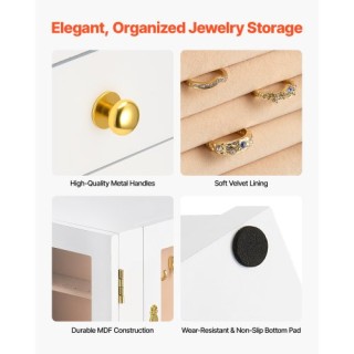 VEVOR Περιστρεφόμενη Κοσμηματοθήκη με 5 Συρτάρια Λευκή TSSSH1000011...
